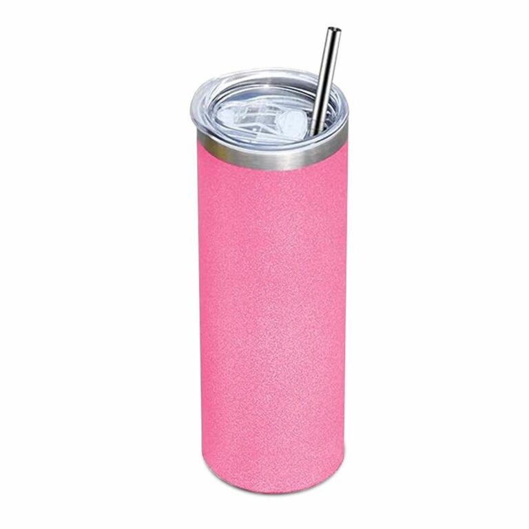 Pink Glitter Stainless Steel Sublimation Skinny Tumbler - 20oz. 2-Pk